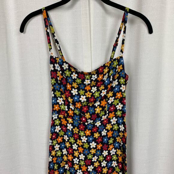 Reformation Crimini Black Multi Afternoon Floral Danica Slip Dress Sz.0 NWT - Picture 7 of 16